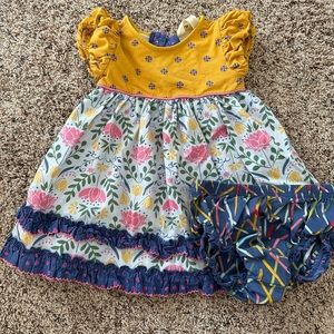 Matilda Jane dress and bloomer set. Size 12-18 month.